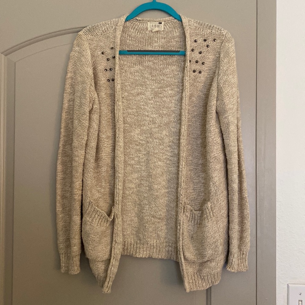 Pac Sun LA Hearts open faced, studded sweater